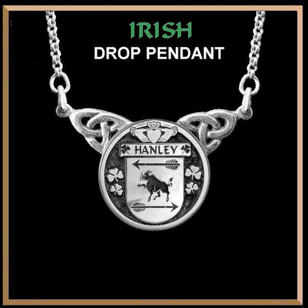 Hanley Irish Coat of Arms Double Drop Pendant ~ ILP03
