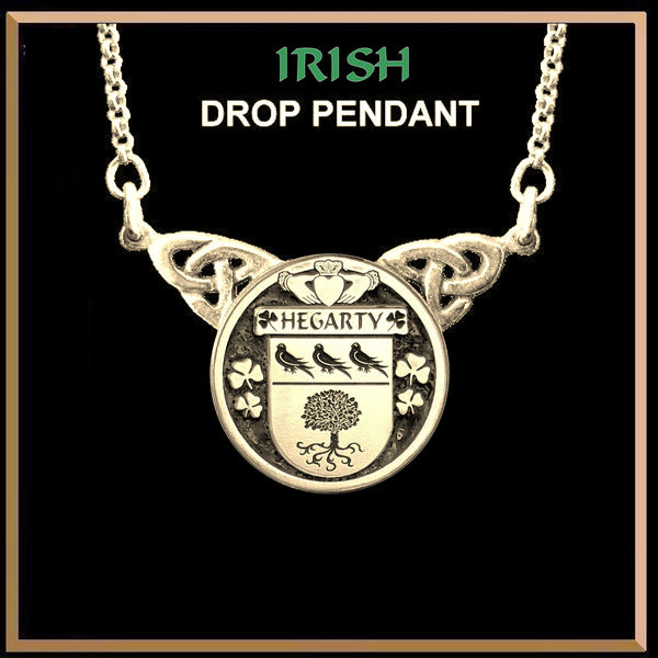 Hegarty Irish Coat of Arms Double Drop Pendant ~ ILP03