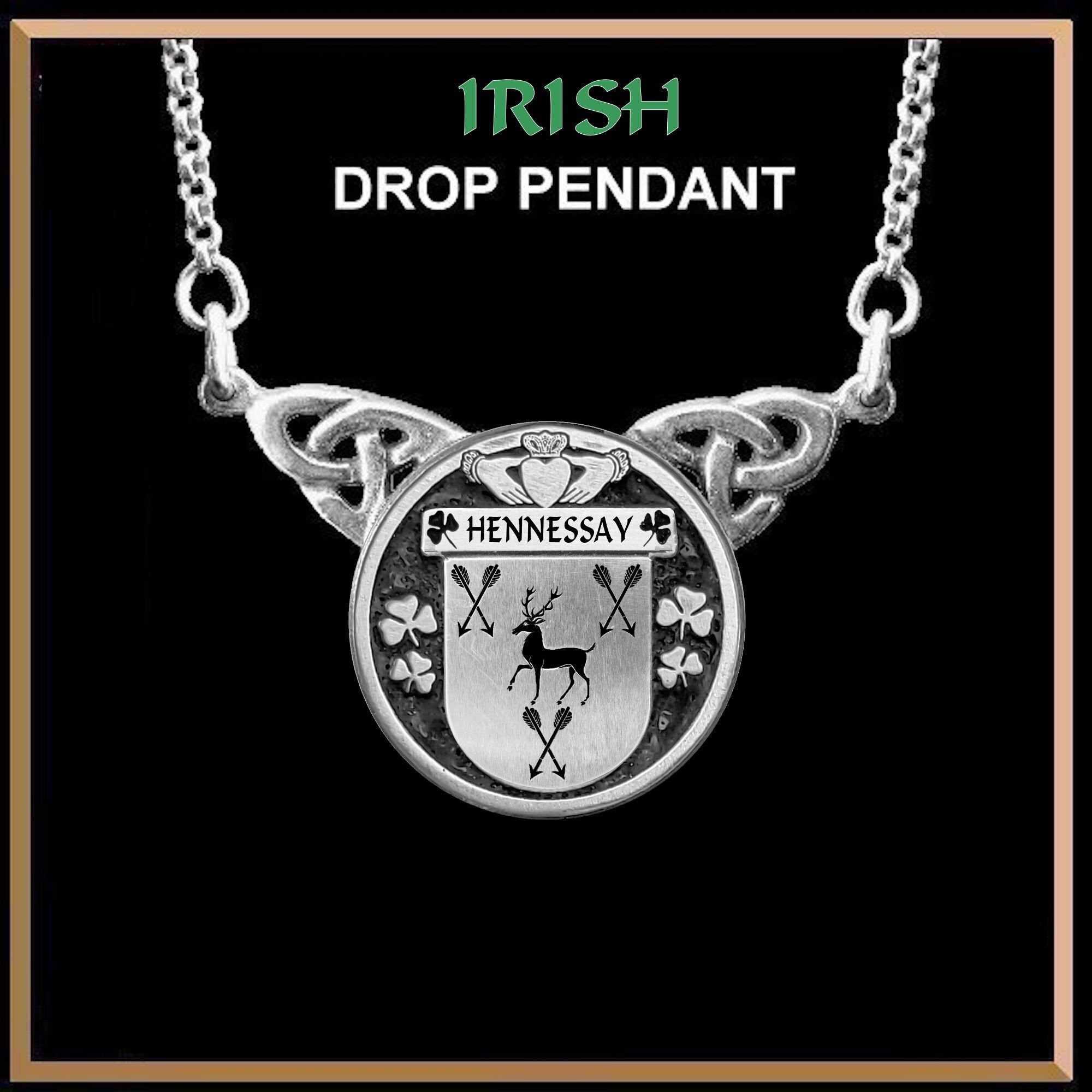 Hennessay Irish Coat of Arms Double Drop Pendant ~ ILP03