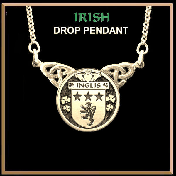 Inglis Irish Coat of Arms Double Drop Pendant ~ ILP03