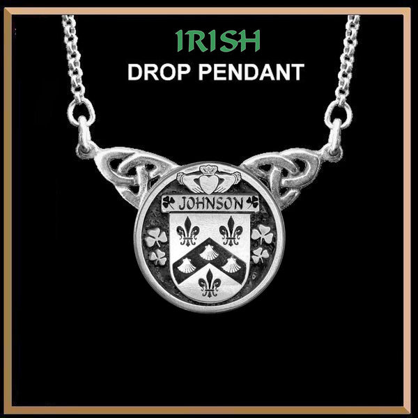 Johnson Irish Coat of Arms Double Drop Pendant ~ ILP03