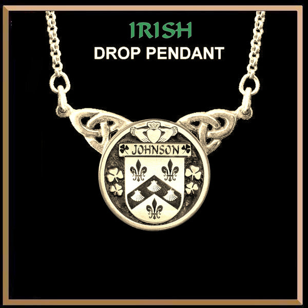 Johnson Irish Coat of Arms Double Drop Pendant ~ ILP03
