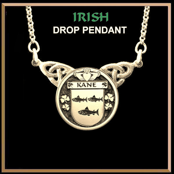 Kane Irish Coat of Arms Double Drop Pendant ~ ILP03