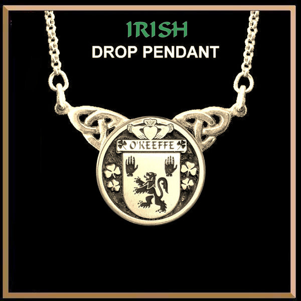 O'Keeffe Irish Coat of Arms Double Drop Pendant ~ ILP03