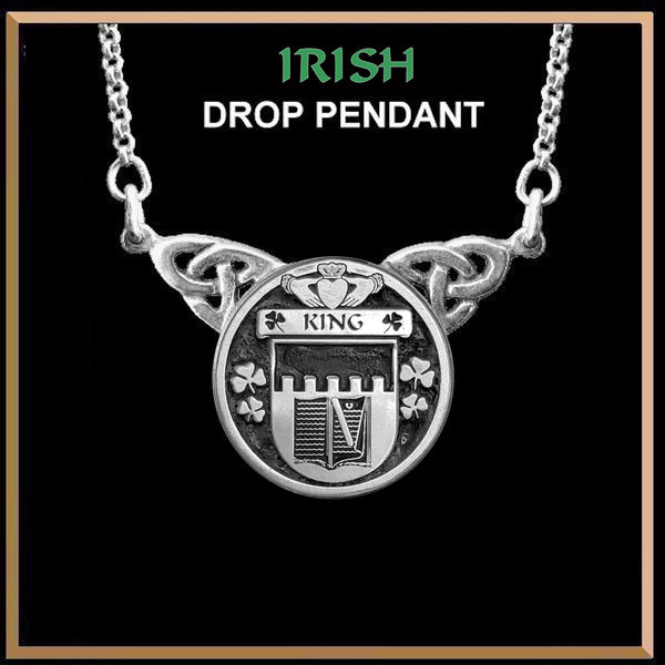 King Irish Coat of Arms Double Drop Pendant ~ ILP03