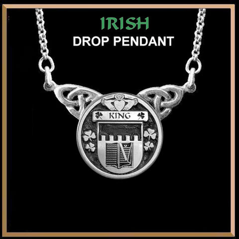 King Irish Coat of Arms Double Drop Pendant ~ ILP03