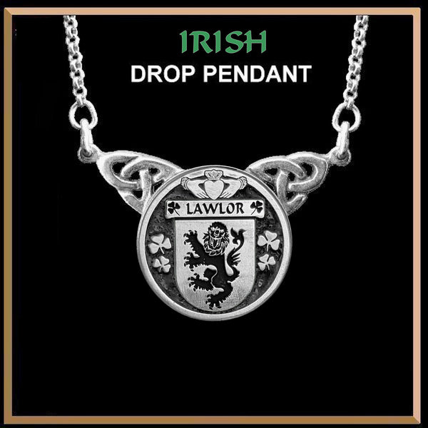 Lawler Irish Coat of Arms Double Drop Pendant ~ ILP03