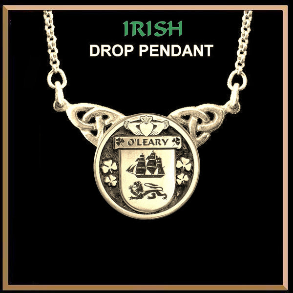 O'Leary Irish Coat of Arms Double Drop Pendant ~ ILP03