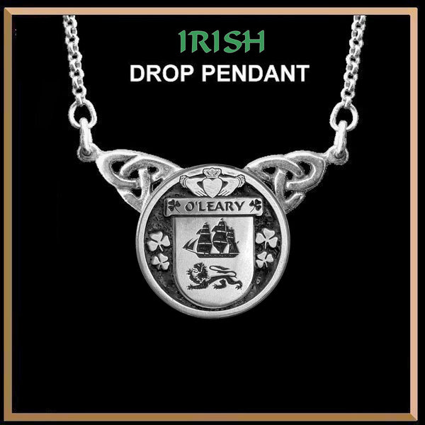 O'Leary Irish Coat of Arms Double Drop Pendant ~ ILP03