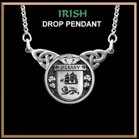O'Leary Irish Coat of Arms Double Drop Pendant ~ ILP03