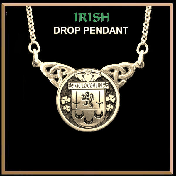 McLoughlin Irish Coat of Arms Double Drop Pendant ~ ILP03