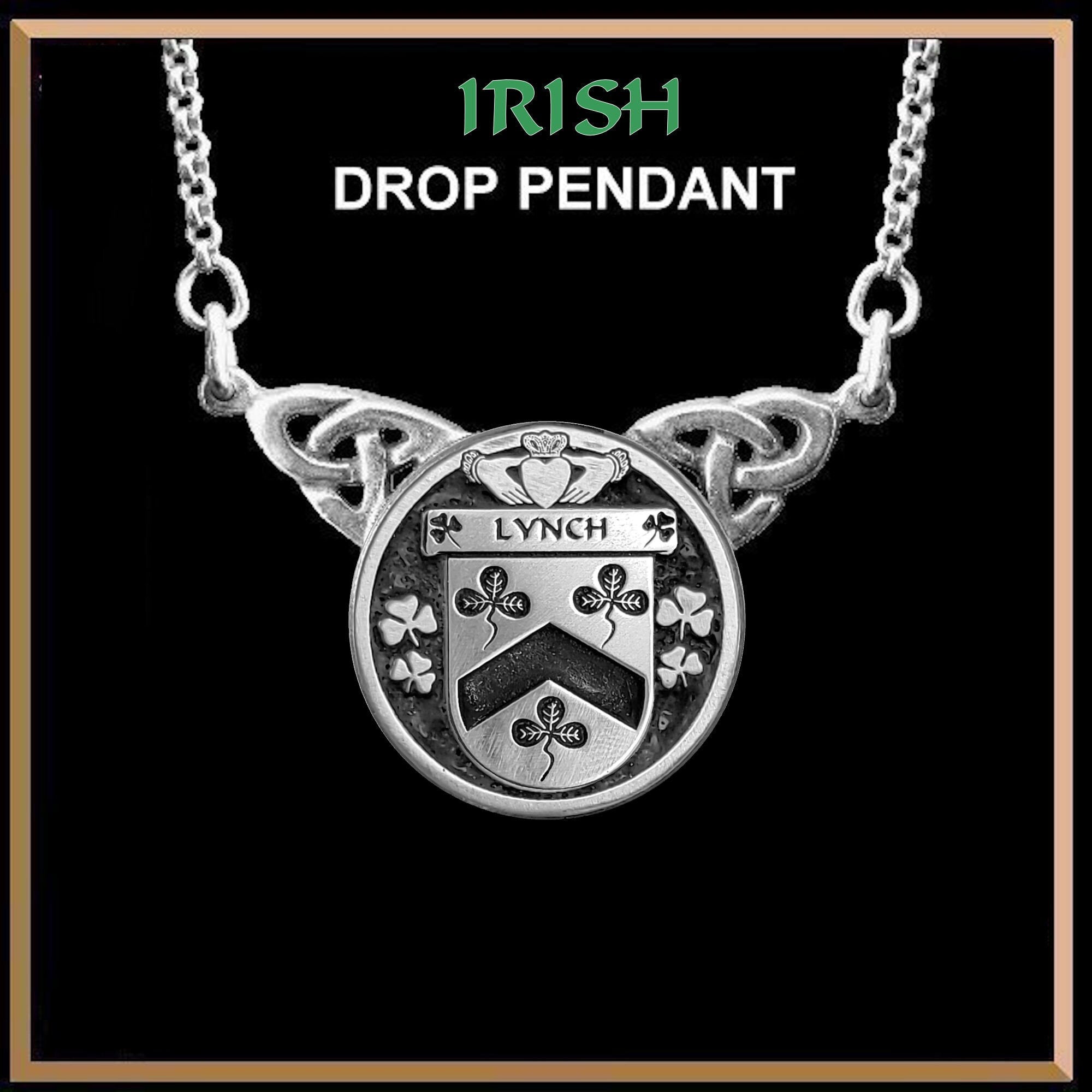 Lynch Irish Coat of Arms Double Drop Pendant ~ ILP03