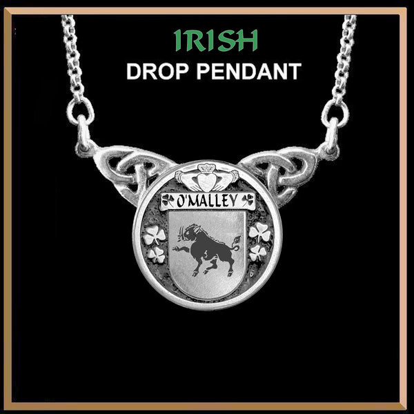 O'Malley Irish Coat of Arms Double Drop Pendant ~ ILP03