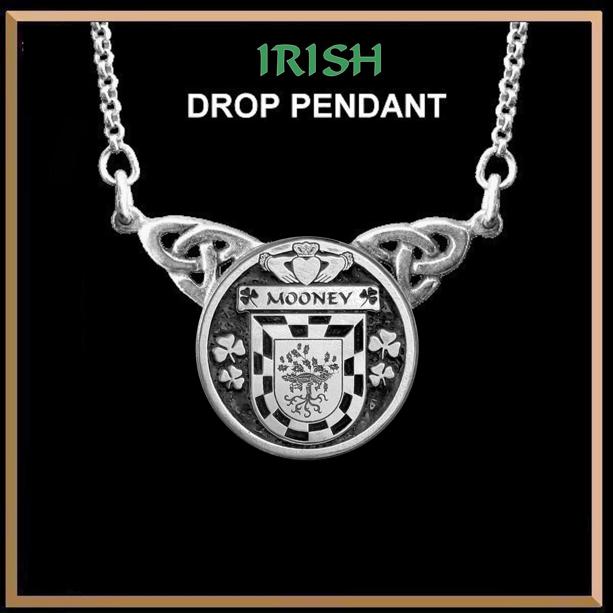 Mooney Irish Coat of Arms Double Drop Pendant ~ ILP03