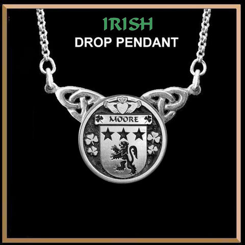 Moore Irish Coat of Arms Double Drop Pendant ~ ILP03