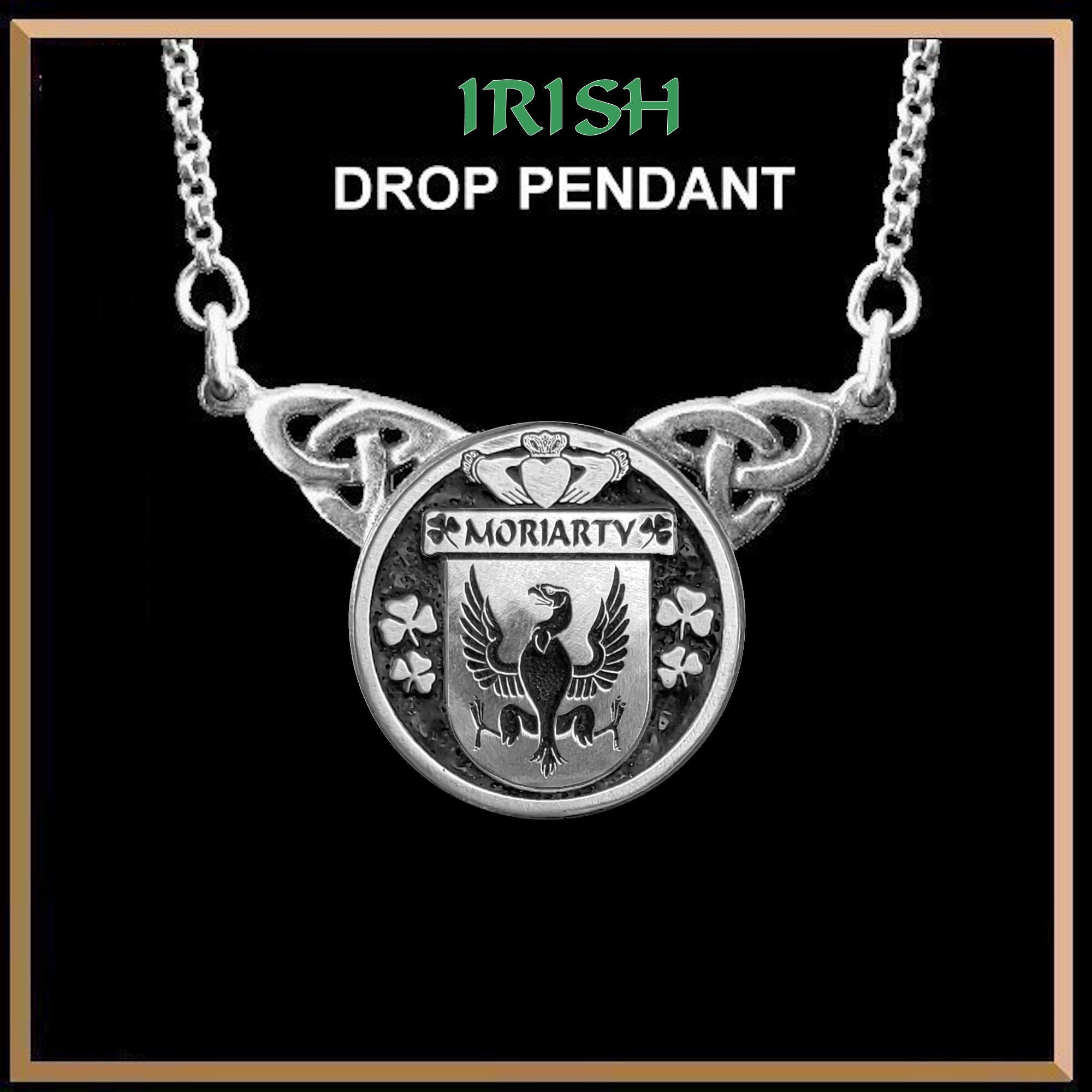 Moriarty Irish Coat of Arms Double Drop Pendant ~ ILP03