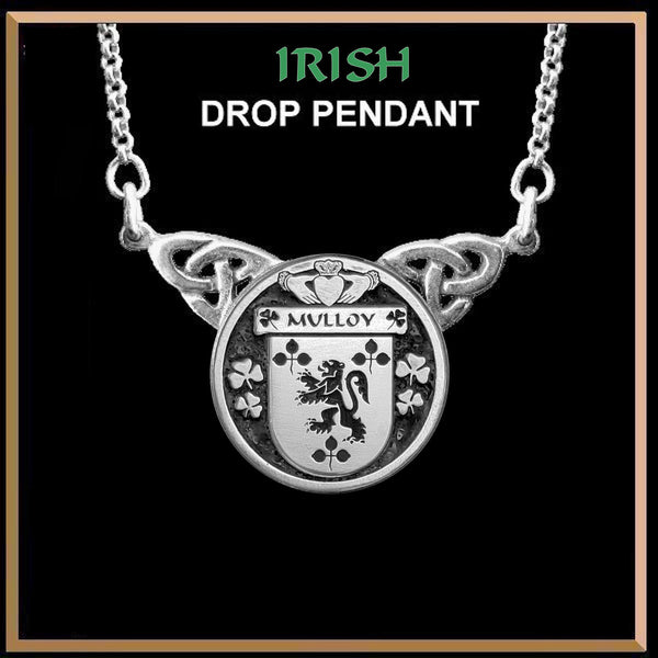 Mulloy Irish Coat of Arms Double Drop Pendant ~ ILP03
