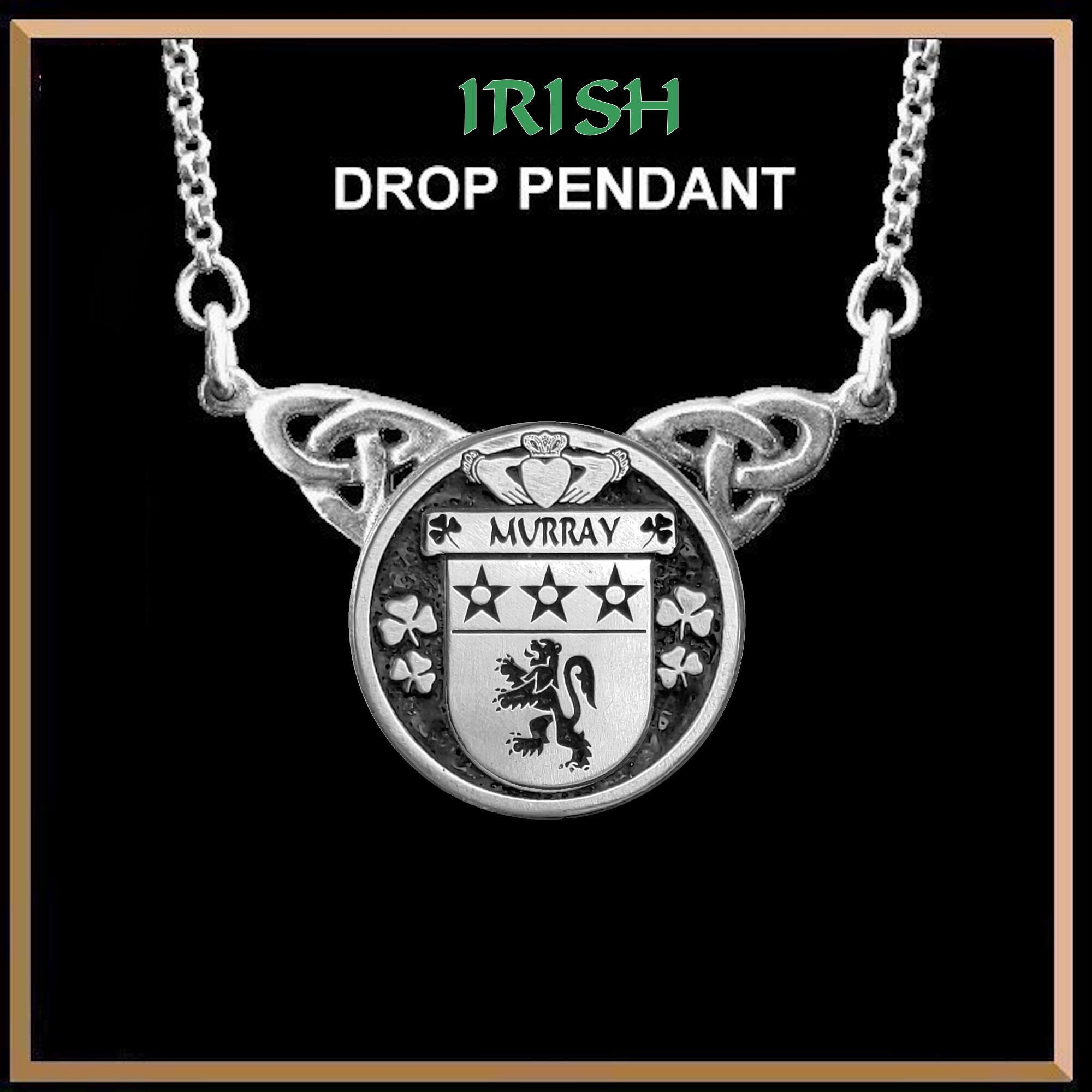 Murray Irish Coat of Arms Double Drop Pendant ~ ILP03