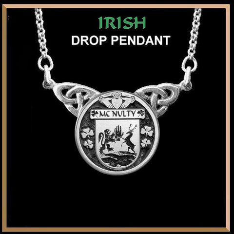 McNulty Irish Coat of Arms Double Drop Pendant ~ ILP03