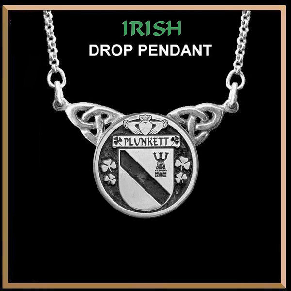 Plunkett Irish Coat of Arms Double Drop Pendant ~ ILP03