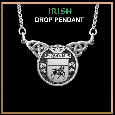 Quinn Irish Coat of Arms Double Drop Pendant ~ ILP03