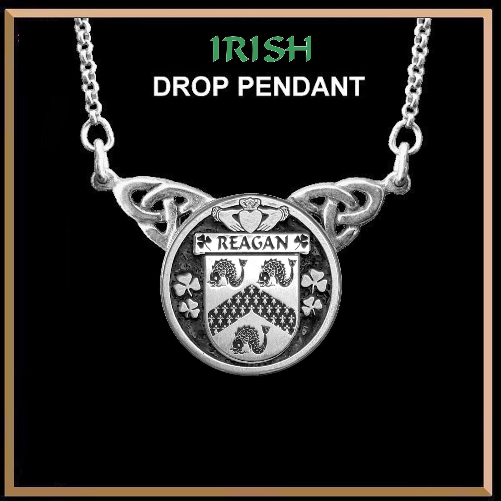 Reagan Irish Coat of Arms Double Drop Pendant ~ ILP03