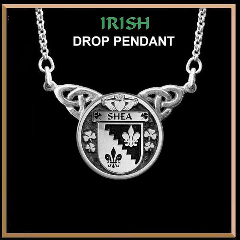 Shea Irish Coat of Arms Double Drop Pendant ~ ILP03