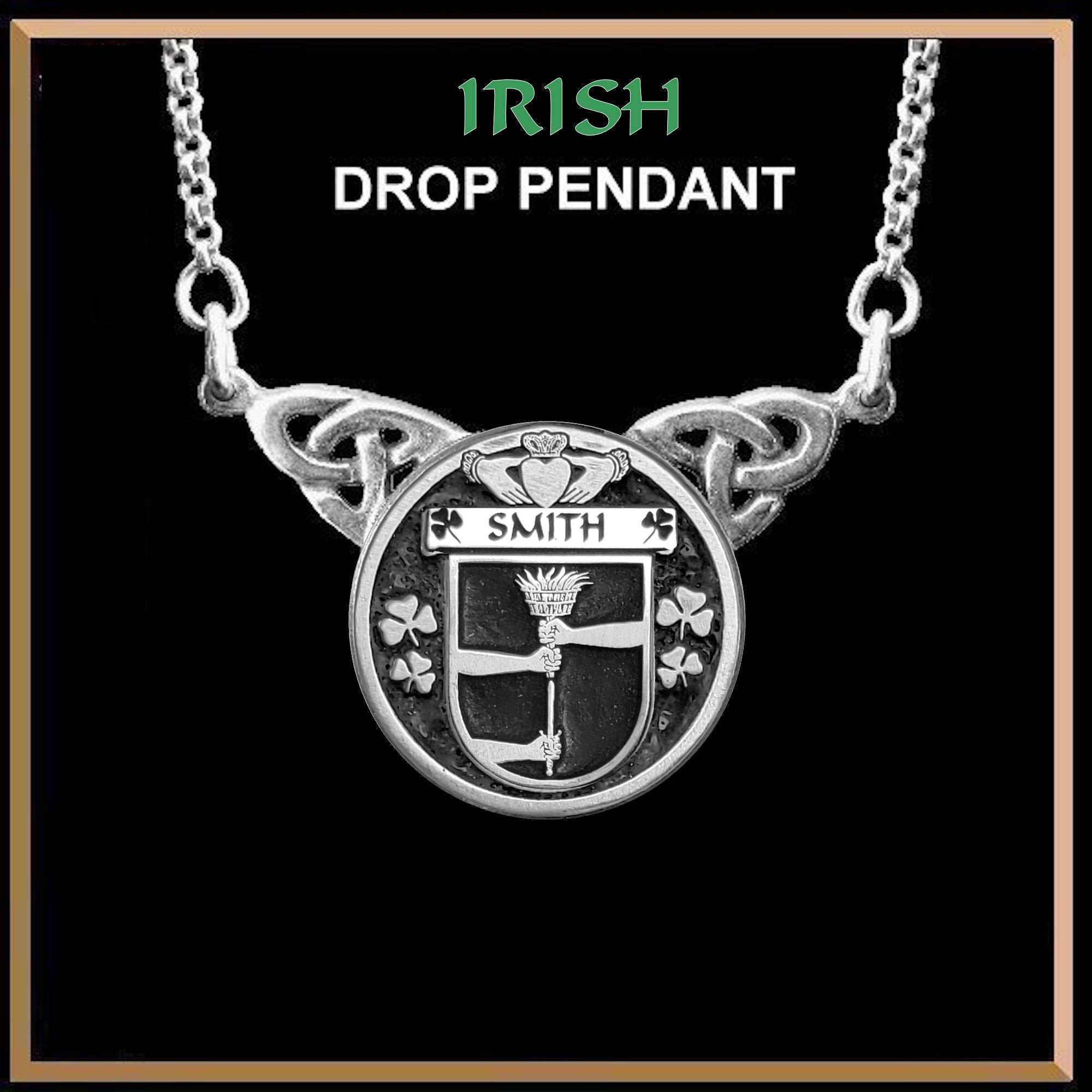 Smith Irish Coat of Arms Double Drop Pendant ~ ILP03