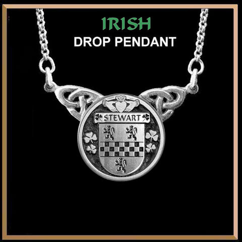Stewart Irish Coat of Arms Double Drop Pendant ~ ILP03