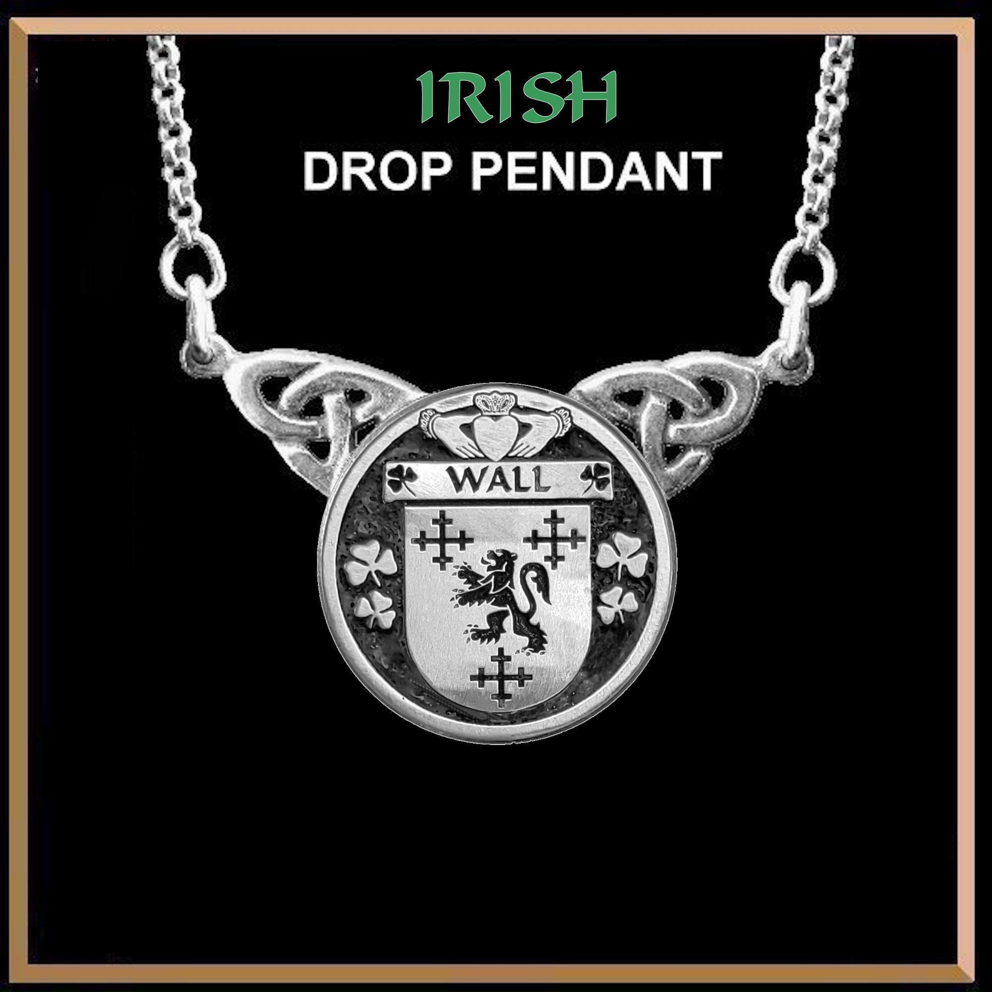 Wall Irish Coat of Arms Double Drop Pendant ~ ILP03