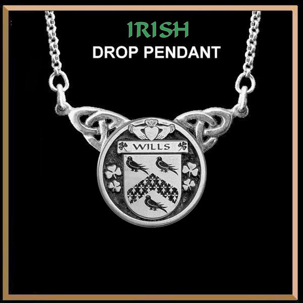 Willis Irish Coat of Arms Double Drop Pendant ~ ILP03