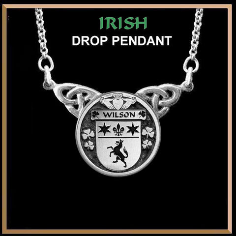 Wilson Irish Coat of Arms Double Drop Pendant ~ ILP03