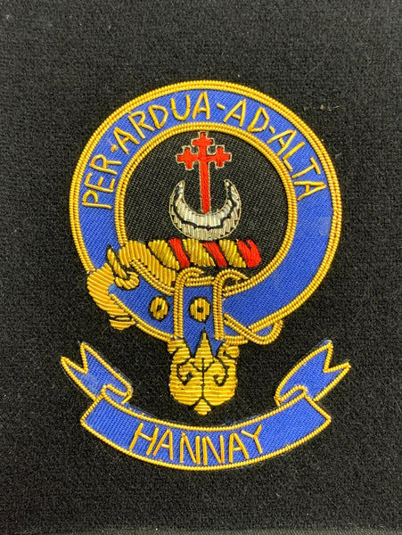 Hannay Scottish Clan Embroidered Crest