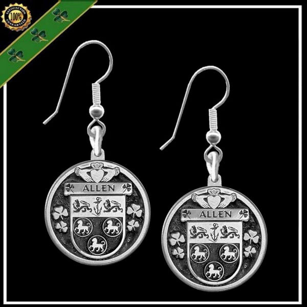 Allen Irish Disk Coat of Arms Earrings