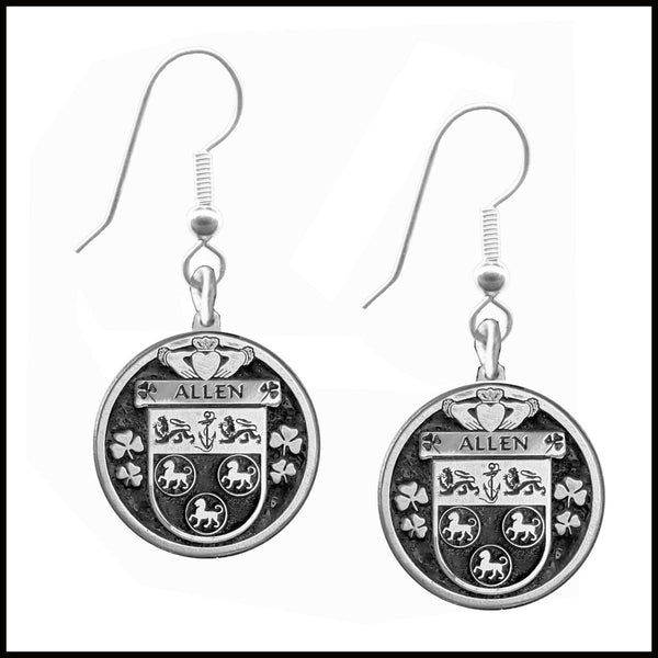 Allen Irish Disk Coat of Arms Earrings