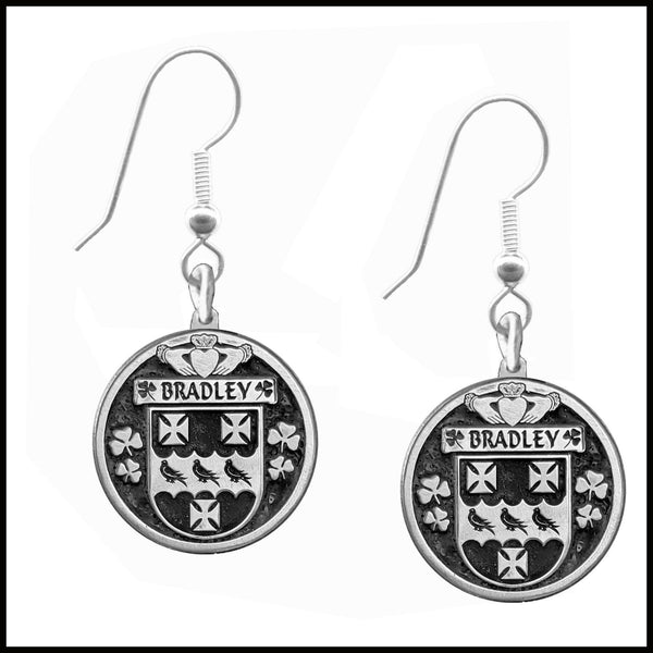 Bradley Irish Disk Coat of Arms Earrings