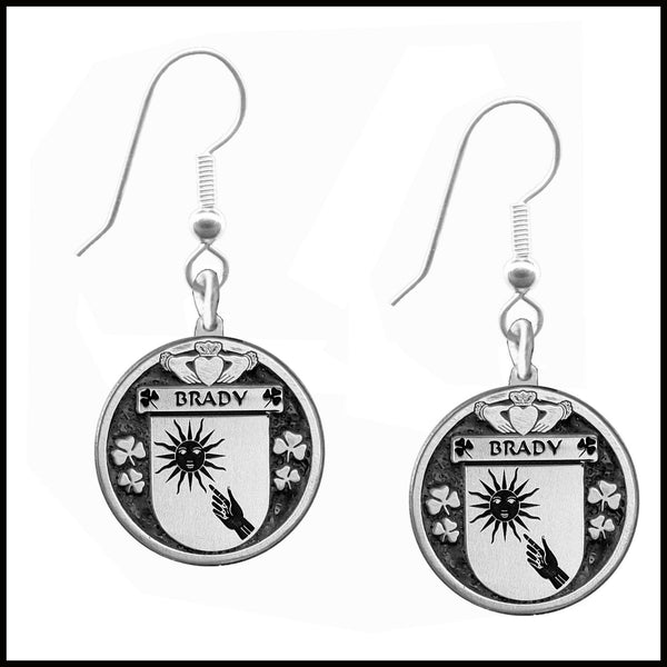 Brady Irish Disk Coat of Arms Earrings