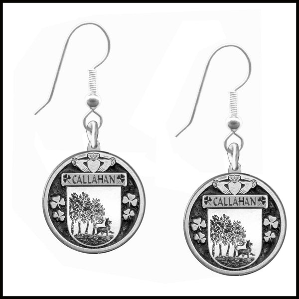 Callahan Irish Disk Coat of Arms Earrings