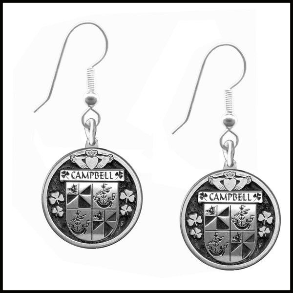 Campbell Irish Disk Coat of Arms Earrings
