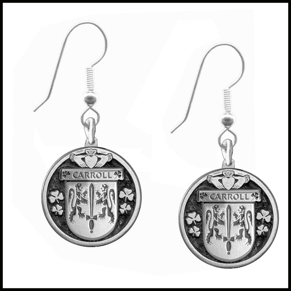 Carroll Irish Disk Coat of Arms Earrings