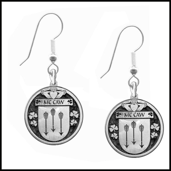 McCaw Irish Disk Coat of Arms Earrings