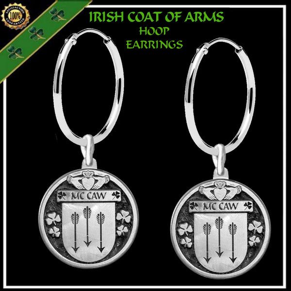 McCaw Irish Disk Coat of Arms Earrings