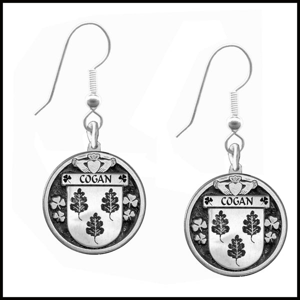 Cogan Irish Disk Coat of Arms Earrings