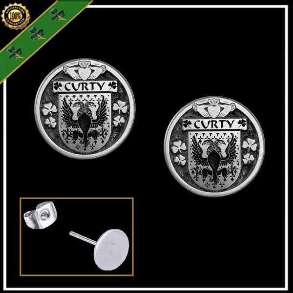 Curty Irish Disk Coat of Arms Earrings