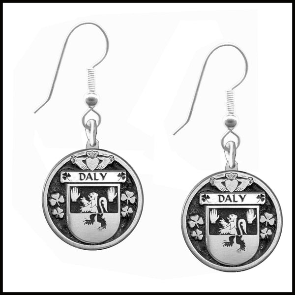 Daly Irish Disk Coat of Arms Earrings
