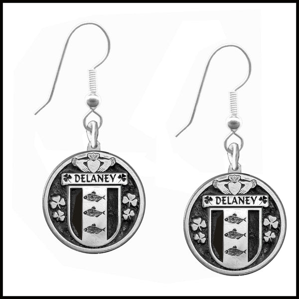 Delaney Irish Disk Coat of Arms Earrings