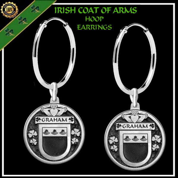 Graham Irish Disk Coat of Arms Earrings