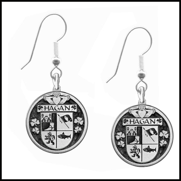 Hagan Irish Disk Coat of Arms Earrings