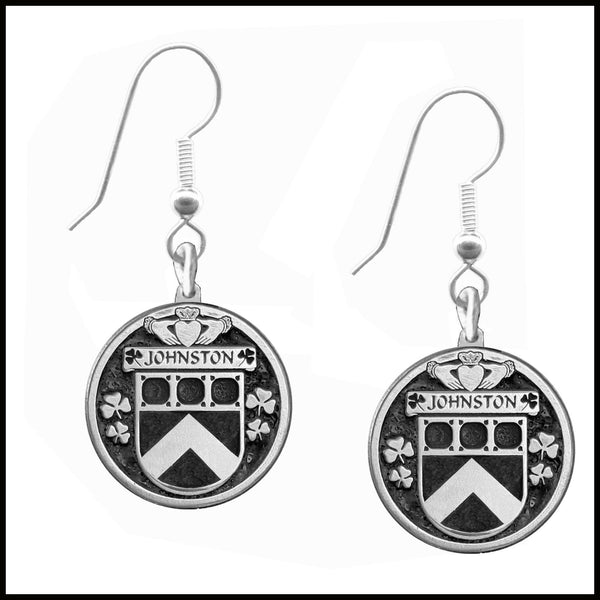 Johnston Irish Disk Coat of Arms Earrings
