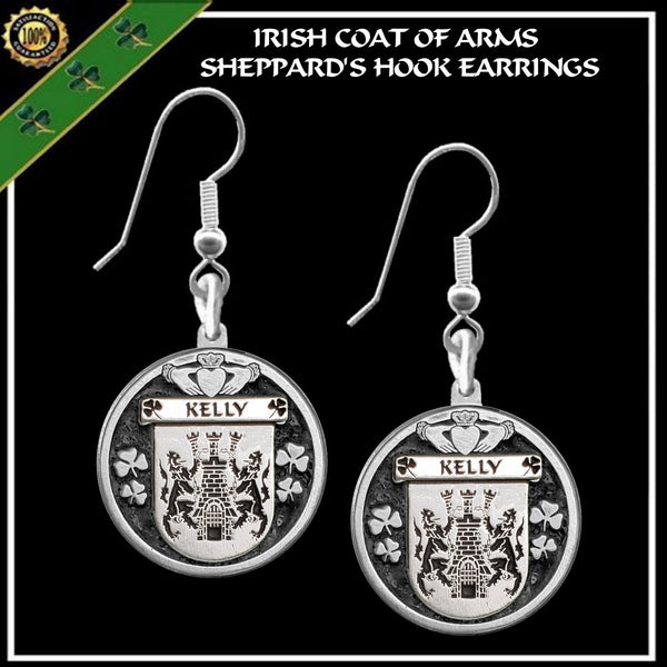 Kelly Irish Disk Coat of Arms Earrings